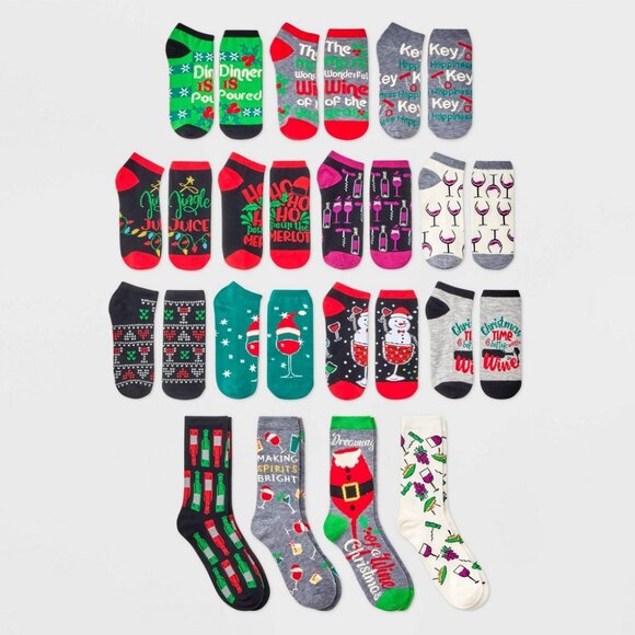 NEW! 'The Most Wonderful Wine of the Year' 15 Days of Socks Advent Calendar - Picture 2 of 8